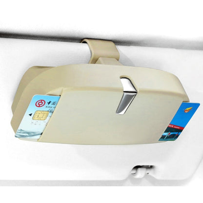 Car Multi-functional Glasses Case Sunglasses Box with Card Slot, Flat Style (Beige) by buy2fix