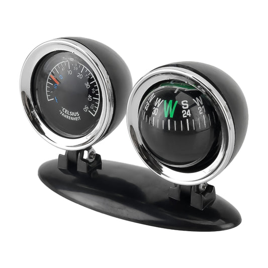 2 in 1 Guide Ball Car Guidance Compass Thermometer Cars Auto Dashboard - Clocks & Car Meters by buy2fix | Online Shopping UK | buy2fix