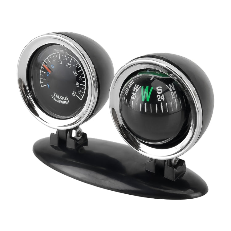 2 in 1 Guide Ball Car Guidance Compass Thermometer Cars Auto Dashboard - Clocks & Car Meters by buy2fix | Online Shopping UK | buy2fix