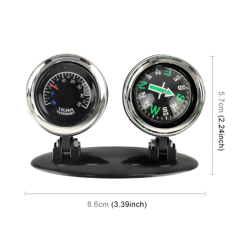 2 in 1 Guide Ball Car Guidance Compass Thermometer Cars Auto Dashboard - Clocks & Car Meters by buy2fix | Online Shopping UK | buy2fix