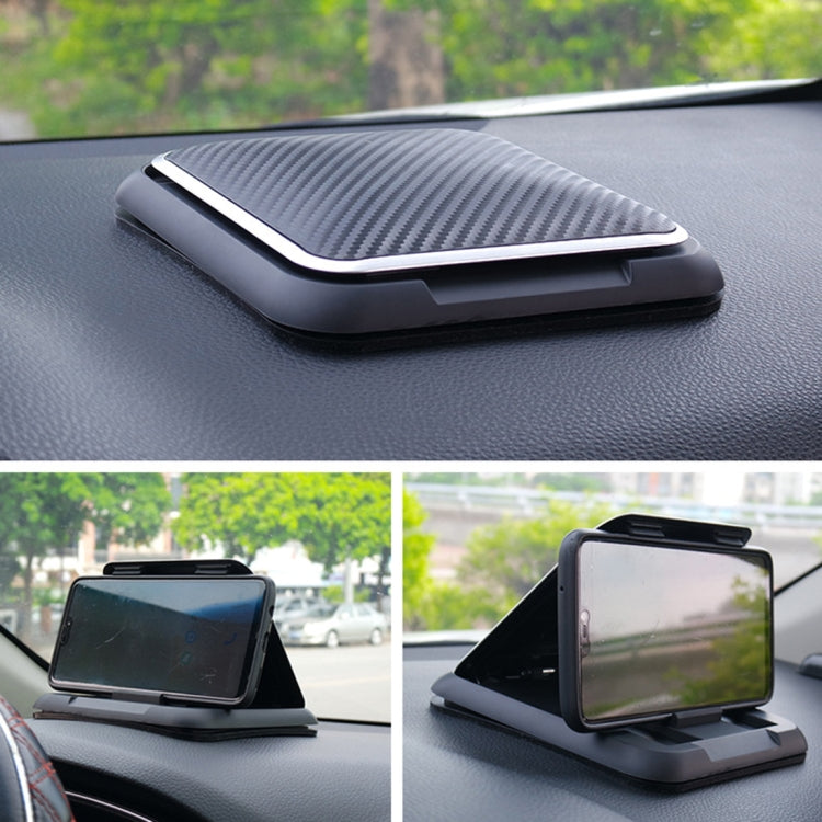 Car Carbon Fiber Texture Silicon Mobile Phone Holder for 3.5-6.8 inches Cellphone by buy2fix