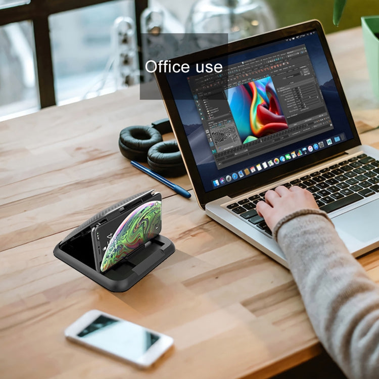 Car Carbon Fiber Texture Silicon Mobile Phone Holder for 3.5-6.8 inches Cellphone by buy2fix