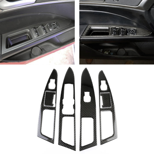 6 PCS Car Carbon Fiber Window Lift Panel ecorative Sticker for Ford New Mondeo 2013-2019 by buy2fix