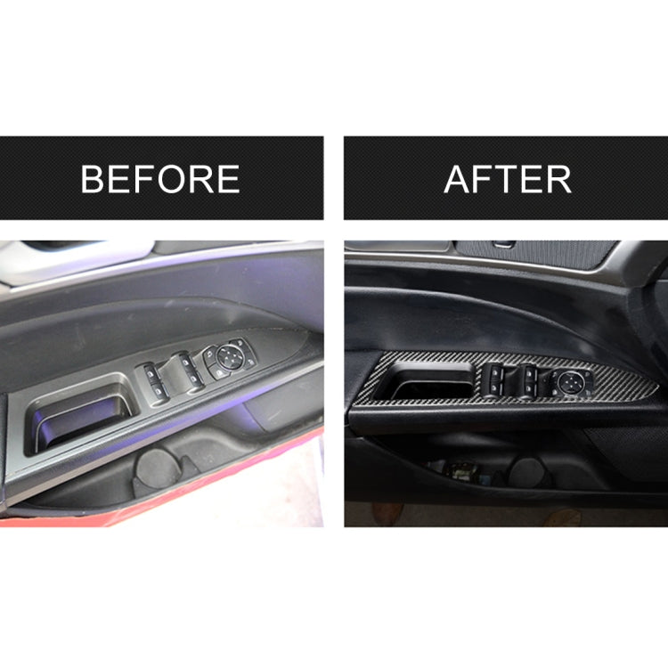 6 PCS Car Carbon Fiber Window Lift Panel ecorative Sticker for Ford New Mondeo 2013-2019 by buy2fix