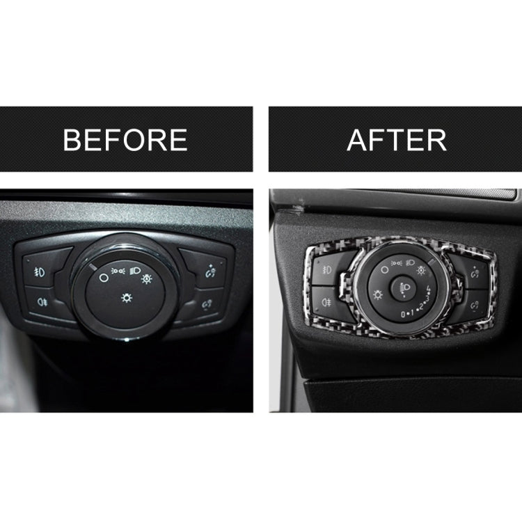 Car Carbon Fiber Headlight Adjustment Frame Decorative Sticker for Ford New Mondeo 2013-2019 by buy2fix