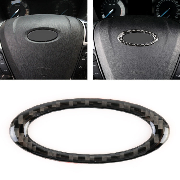 Car Carbon Fiber Steering Wheel Frame Decorative Sticker for Ford New Mondeo 2013-2019 by buy2fix