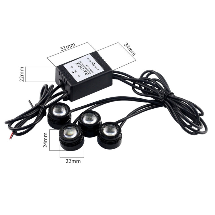 4x1.5W Car LED Reversing Light with Wireless Remote Control - Brake Lights by buy2fix | Online Shopping UK | buy2fix