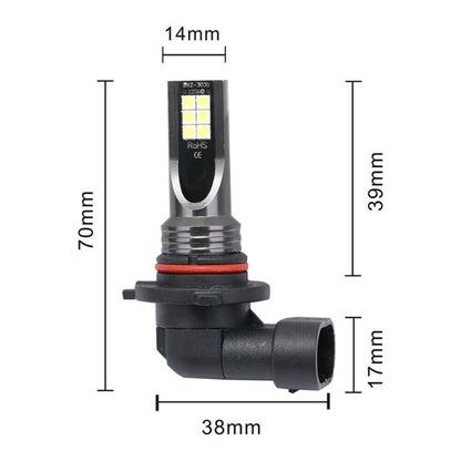 2 PCS 9006 DC12V-24V / 12W / 3000K / 800LM 12LEDs SMD-3030 Car LED Fog Light (White Light) - Fog / Driving Lights by buy2fix | Online Shopping UK | buy2fix