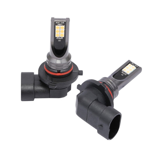 2 PCS 9006 DC12V-24V / 12W / 3000K / 800LM 12LEDs SMD-3030 Car LED Fog Light (Yellow Light) - Fog / Driving Lights by buy2fix | Online Shopping UK | buy2fix