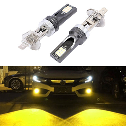 2 PCS H1 DC12V-24V / 12W / 3000K / 800LM 12LEDs SMD-3030 Car LED Fog Light (Yellow Light) - Fog / Driving Lights by buy2fix | Online Shopping UK | buy2fix