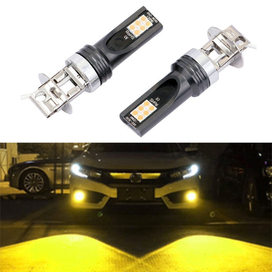 2 PCS H3 DC12V-24V / 12W / 3000K / 800LM 12LEDs SMD-3030 Car LED Fog Light (Yellow Light) - Fog / Driving Lights by buy2fix | Online Shopping UK | buy2fix