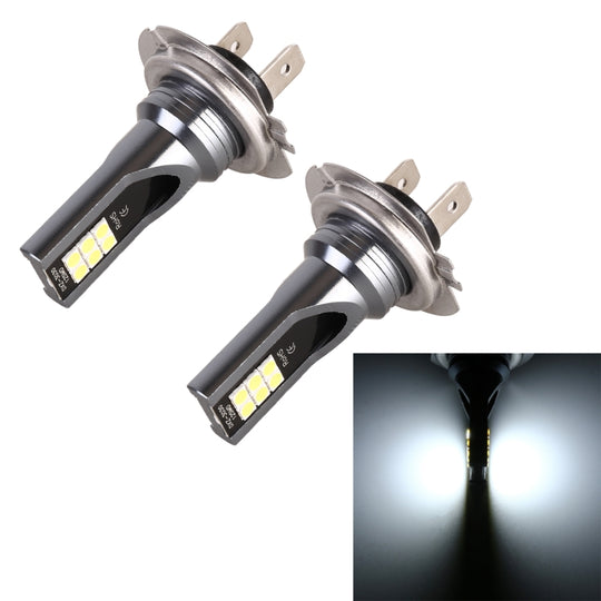 2 PCS H7 DC12V-24V / 12W / 3000K / 800LM 12LED SMD-3030 Feu antibrouillard LED pour voiture (lumière blanche)