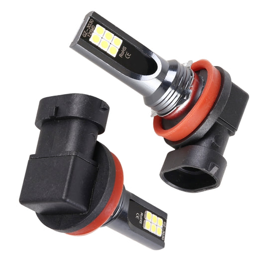 2 PCS H11 / H8 DC12V-24V / 12W / 3000K / 800LM 12LEDs SMD-3030 Car LED Fog Light (White Light) - Fog / Driving Lights by buy2fix | Online Shopping UK | buy2fix