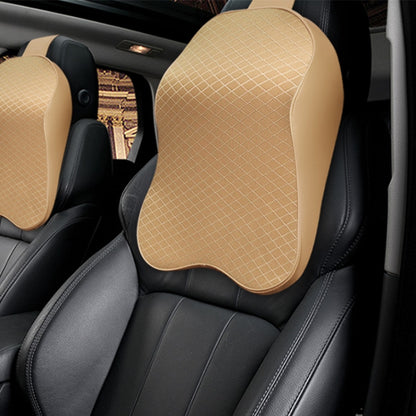 Four Seasons Breathable Memory Foam Car Neck Pillow Polyester Headrest (Beige) by buy2fix