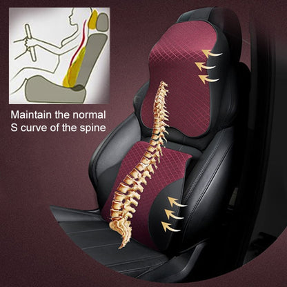 Four Seasons Breathable Memory Foam Car Lumbar Pillow Polyester Pillow (Black) by buy2fix