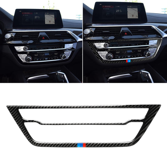 Car Tricolor Carbon Fiber CD Panel Decorative Sticker for BMW 5 Series G38 528Li / 530Li / 540Li 2018 by buy2fix