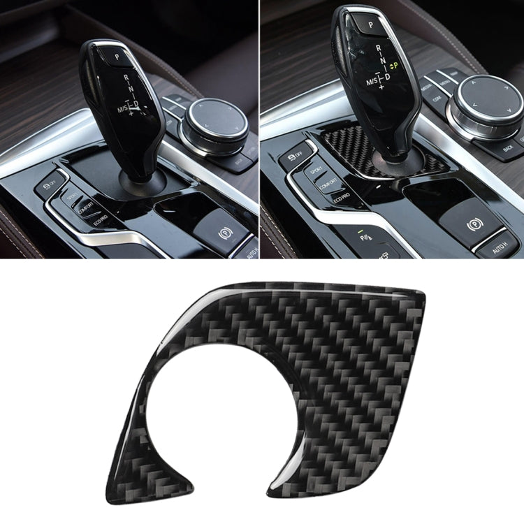 Car Carbon Fiber Gear Lever Lower Panel Decorative Sticker for BMW 5 Series G38 528Li / 530Li / 540Li 2018, Left Drive by buy2fix