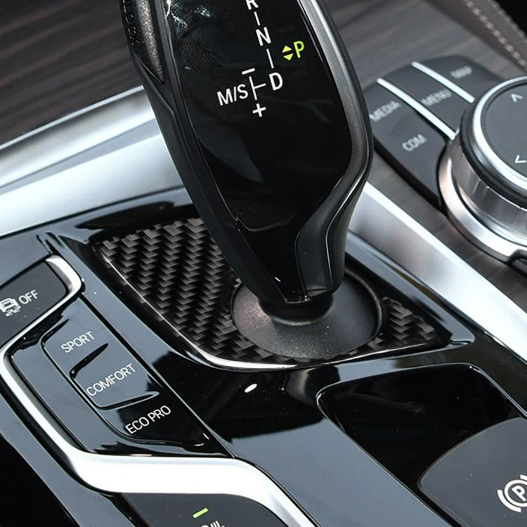 Car Carbon Fiber Gear Lever Lower Panel Decorative Sticker for BMW 5 Series G38 528Li / 530Li / 540Li 2018, Left Drive by buy2fix