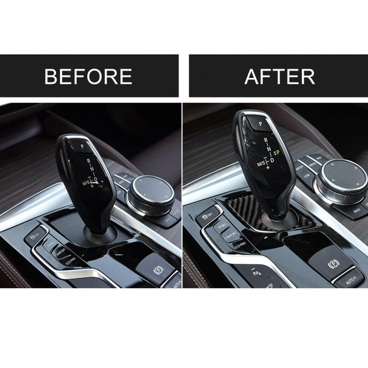 Car Carbon Fiber Gear Lever Lower Panel Decorative Sticker for BMW 5 Series G38 528Li / 530Li / 540Li 2018, Left Drive by buy2fix
