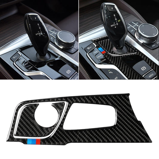 2 in 1 Car Tricolor Carbon Fiber Gear Position Panel Decorative Sticker for BMW 5 Series G38 528Li / 530Li / 540Li 2018, Left Drive by buy2fix