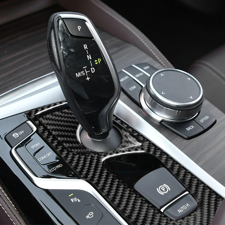 2 in 1 Car Carbon Fiber Gear Position Panel Decorative Sticker for BMW 5 Series G38 528Li / 530Li / 540Li 2018, Left Drive by buy2fix