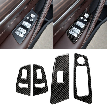 Car Carbon Fiber Door Window Lift Panel Decorative Sticker for BMW 5 Series G38 528Li / 530Li / 540Li 2018, Left Drive by buy2fix