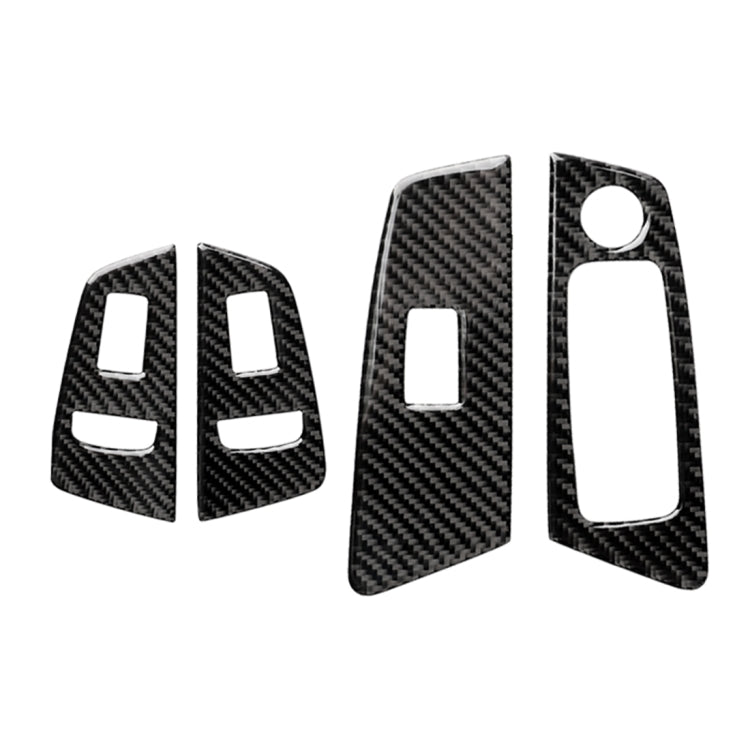 Car Carbon Fiber Door Window Lift Panel Decorative Sticker for BMW 5 Series G38 528Li / 530Li / 540Li 2018, Left Drive by buy2fix