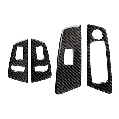 Car Carbon Fiber Door Window Lift Panel Decorative Sticker for BMW 5 Series G38 528Li / 530Li / 540Li 2018, Left Drive by buy2fix