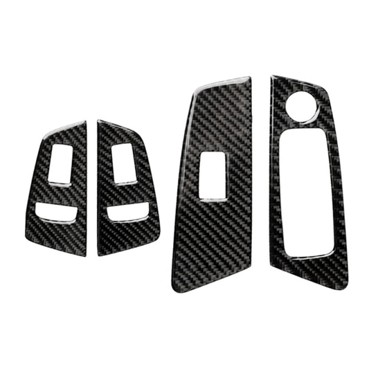 Car Carbon Fiber Door Window Lift Panel Decorative Sticker for BMW 5 Series G38 528Li / 530Li / 540Li 2018, Left Drive by buy2fix