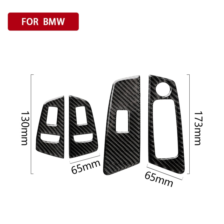 Car Carbon Fiber Door Window Lift Panel Decorative Sticker for BMW 5 Series G38 528Li / 530Li / 540Li 2018, Left Drive by buy2fix