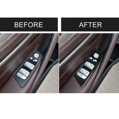 Car Carbon Fiber Door Window Lift Panel Decorative Sticker for BMW 5 Series G38 528Li / 530Li / 540Li 2018, Left Drive by buy2fix