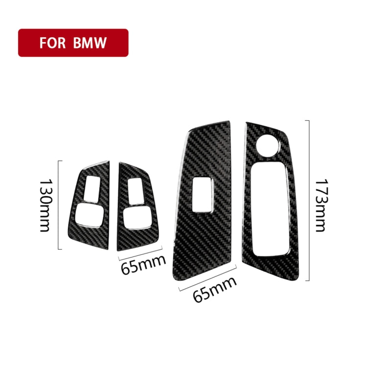 Car Carbon Fiber Door Window Lift Panel Decorative Sticker for BMW 5 Series G38 528Li / 530Li / 540Li 2018, Left Drive by buy2fix