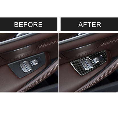 Car Carbon Fiber Door Window Lift Panel Decorative Sticker for BMW 5 Series G38 528Li / 530Li / 540Li 2018, Left Drive by buy2fix