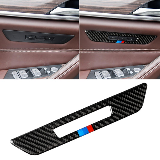 Car Tricolor Carbon Fiber Seat Memory Button Decorative Sticker for BMW 5 Series G38 528Li / 530Li / 540Li 2018 by buy2fix