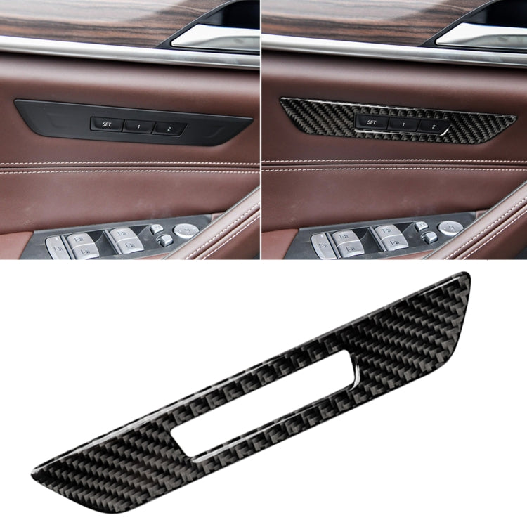 Car Carbon Fiber Seat Memory Button Decorative Sticker for BMW 5 Series G38 528Li / 530Li / 540Li 2018 by buy2fix