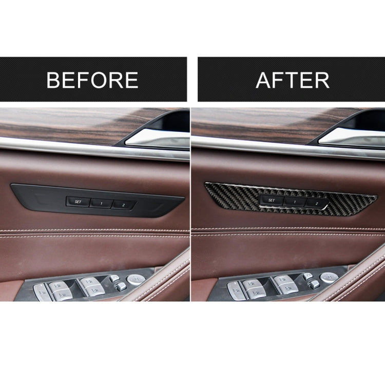 Car Carbon Fiber Seat Memory Button Decorative Sticker for BMW 5 Series G38 528Li / 530Li / 540Li 2018 by buy2fix