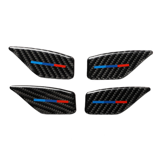 4 PCS Car Tricolor Carbon Fiber Door Inner Handle Wrist Panel Decorative Sticker for BMW 5 Series G38 528Li / 530Li / 540Li 2018 by buy2fix
