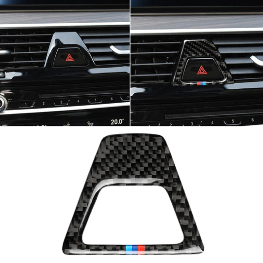 Car Tricolor Carbon Fiber Warning Light Decorative Sticker for BMW 5 Series G38 528Li / 530Li / 540Li 2018 by buy2fix