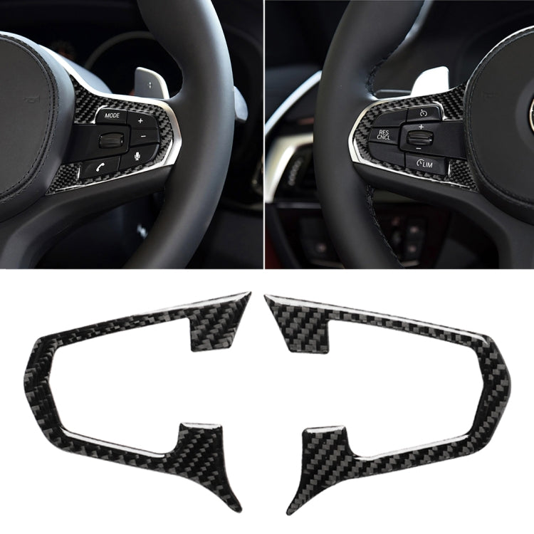 Car Carbon Fiber Steering Wheel Button Configuration A Decorative Sticker for BMW 5 Series G30/G38 X3 G01/G08 by buy2fix
