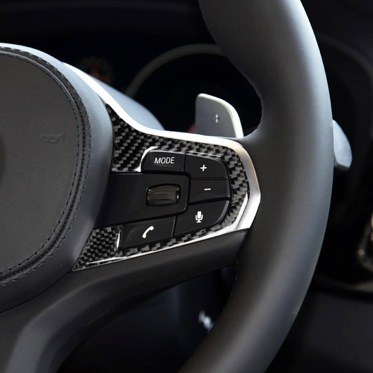 Car Carbon Fiber Steering Wheel Button Configuration A Decorative Sticker for BMW 5 Series G30/G38 X3 G01/G08 by buy2fix