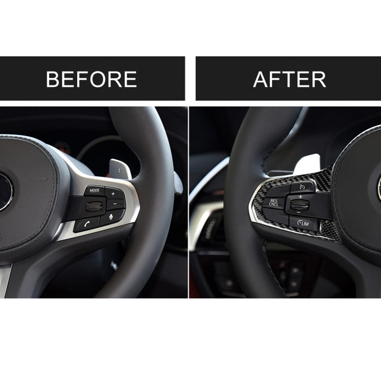 Car Carbon Fiber Steering Wheel Button Configuration A Decorative Sticker for BMW 5 Series G30/G38 X3 G01/G08 by buy2fix