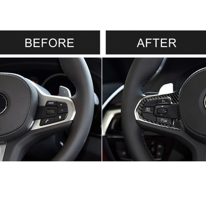 Car Carbon Fiber Steering Wheel Button Configuration A Decorative Sticker for BMW 5 Series G30/G38 X3 G01/G08 by buy2fix