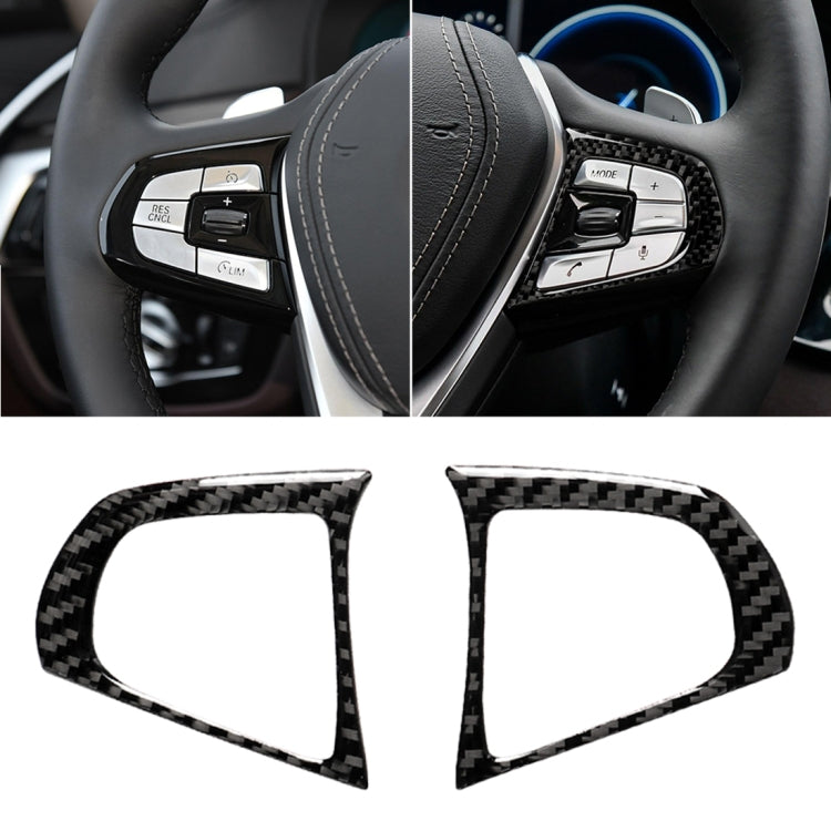 Car Carbon Fiber Steering Wheel Button Configuration B Decorative Sticker for BMW 5 Series G30/G38 X3 G01/G08 by buy2fix