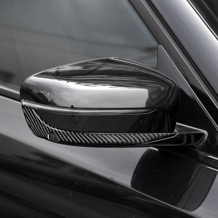 2 PCS Car Carbon Fiber Rearview Mirror Bumper Strip Decorative Sticker for BMW G30 (2018-2019) / G11 (2016-2019), Right Drive with Camera by buy2fix