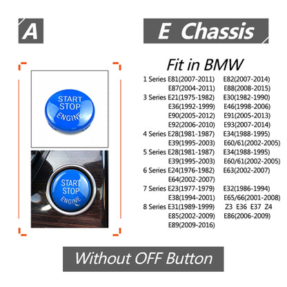 Car Engine Start Key Push Button Cover for BMW E90 Chassis (Blue) by buy2fix