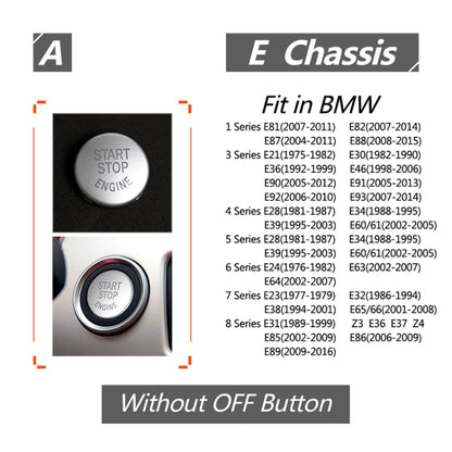 Car Engine Start Key Push Button Cover for BMW E90 Chassis (Silver) by buy2fix