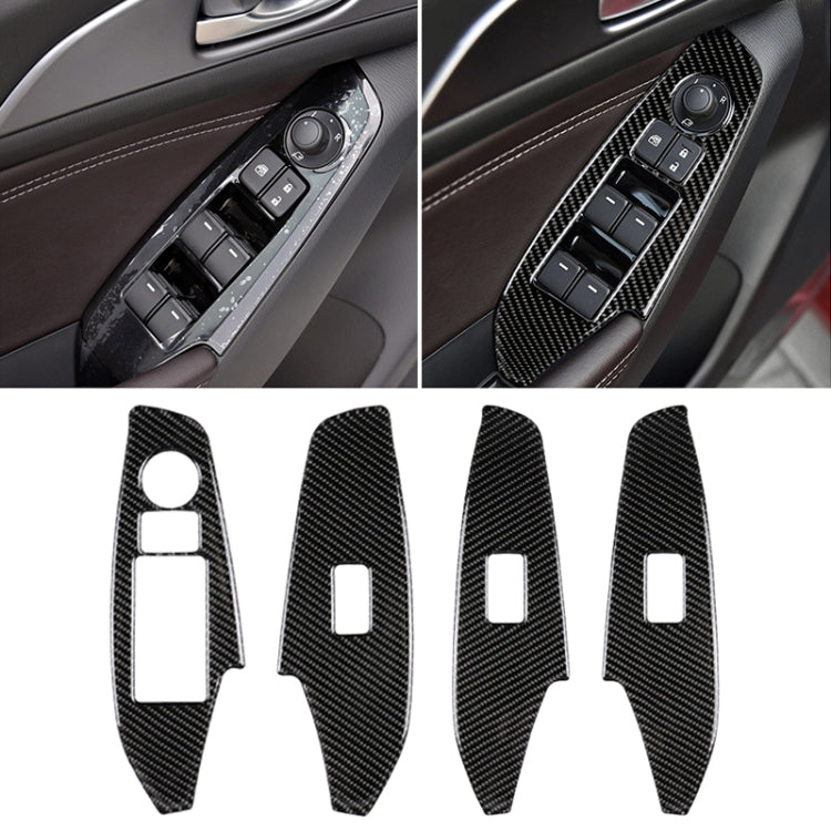 Car Carbon Fiber Left Drive Window Lift Panel Decorative Sticker for Mazda Axela 2014 / 2017-2018 by buy2fix