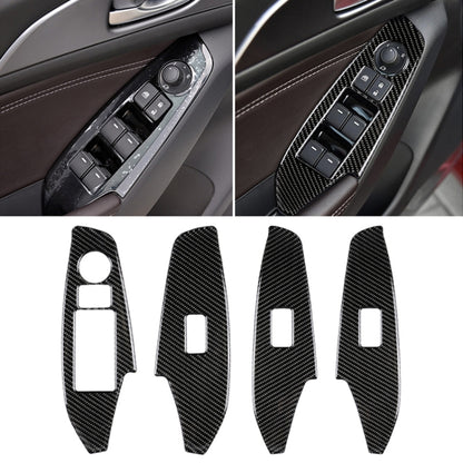 Car Carbon Fiber Left Drive Window Lift Panel Decorative Sticker for Mazda Axela 2014 / 2017-2018 by buy2fix