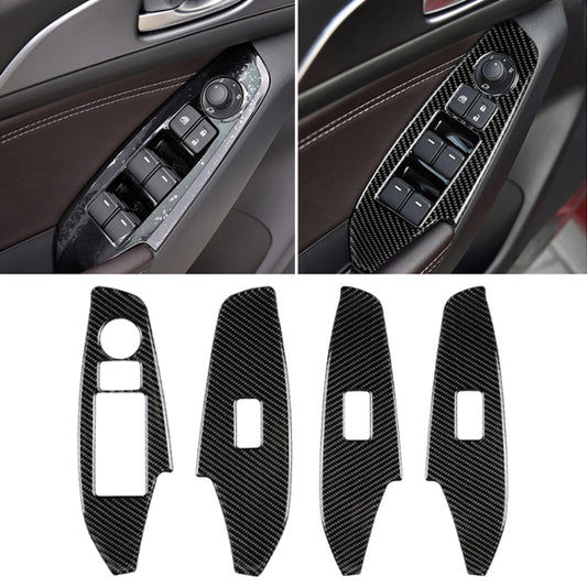 Car Carbon Fiber Left Drive Window Lift Panel Decorative Sticker for Mazda Axela 2014 / 2017-2018 by buy2fix