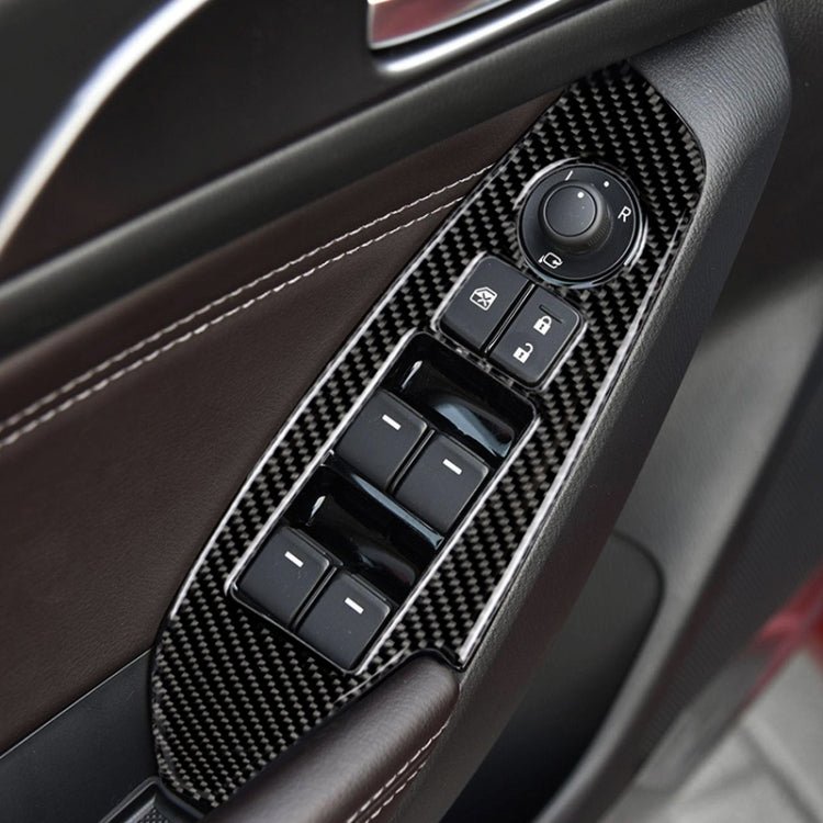 Car Carbon Fiber Left Drive Window Lift Panel Decorative Sticker for Mazda Axela 2014 / 2017-2018 by buy2fix